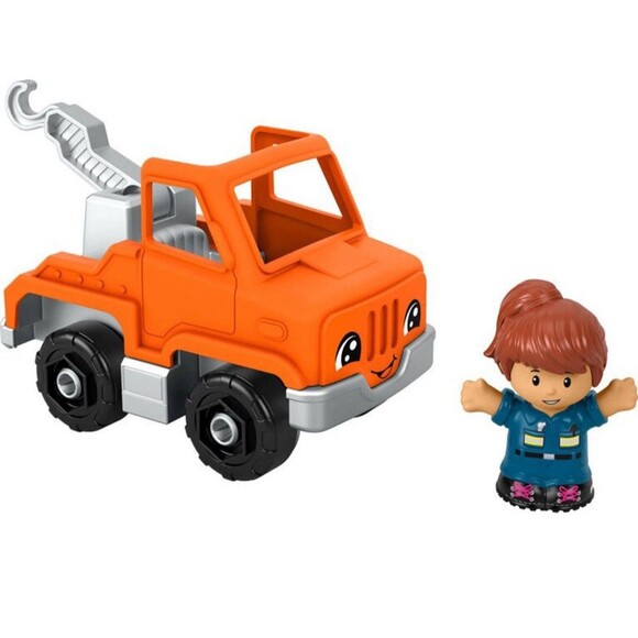 Fisher Price Little People Orange Tow Truck With Brunette Lady Figure Set NEW - Picture 1 of 1